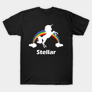 Stellar Rainbow Unicorn Design T-Shirt